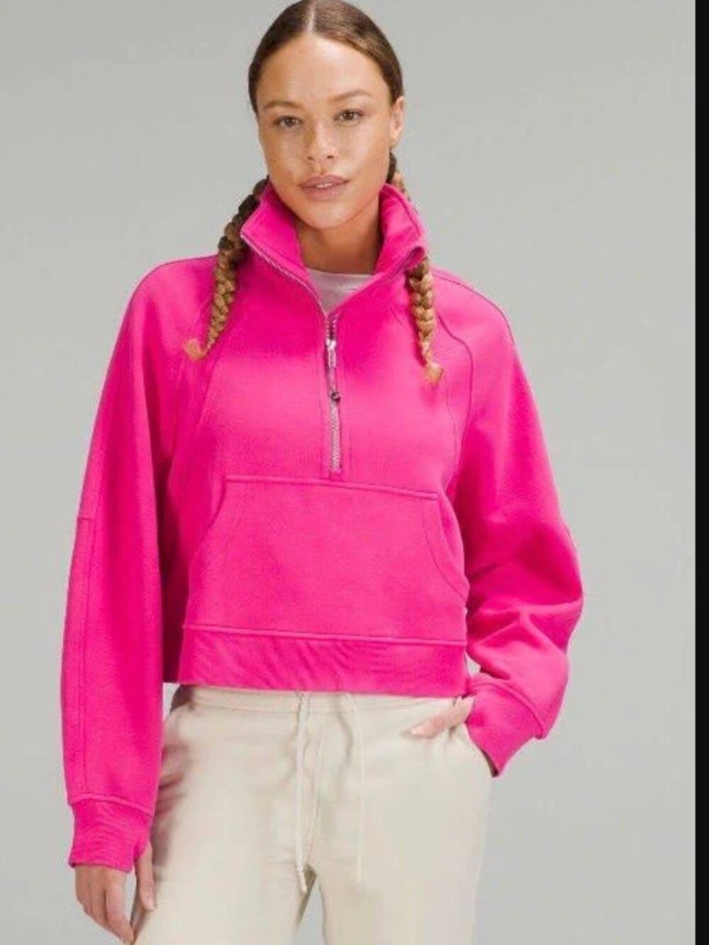 NWT Lululemon Oversized Funnel 1/2 zip Scuba Pink